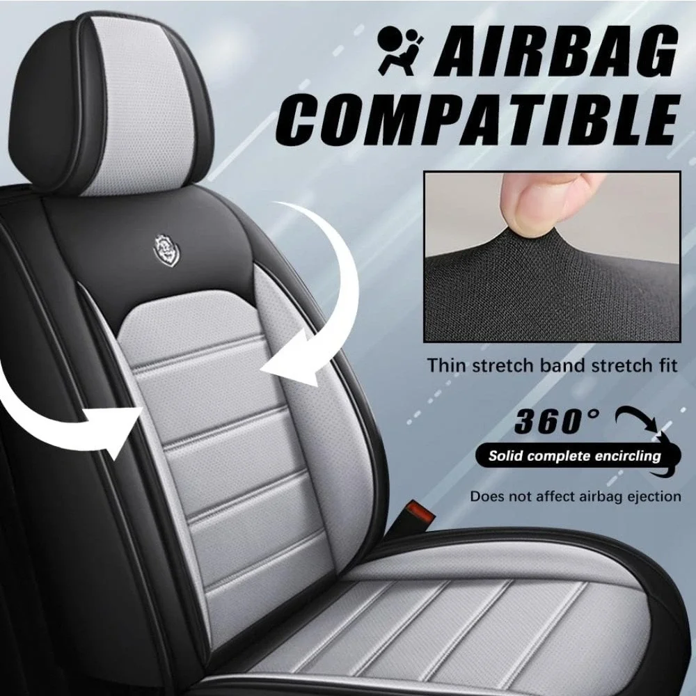 Leather‎ Car Seat Covers for Chevy Malibu Full Set Black & Gray